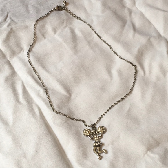 Cheerleader Necklace 16” Silvertone - Picture 2 of 4